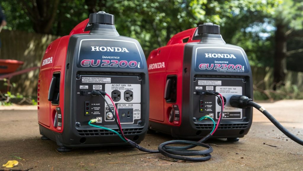 Honda small generators connected in parallel 