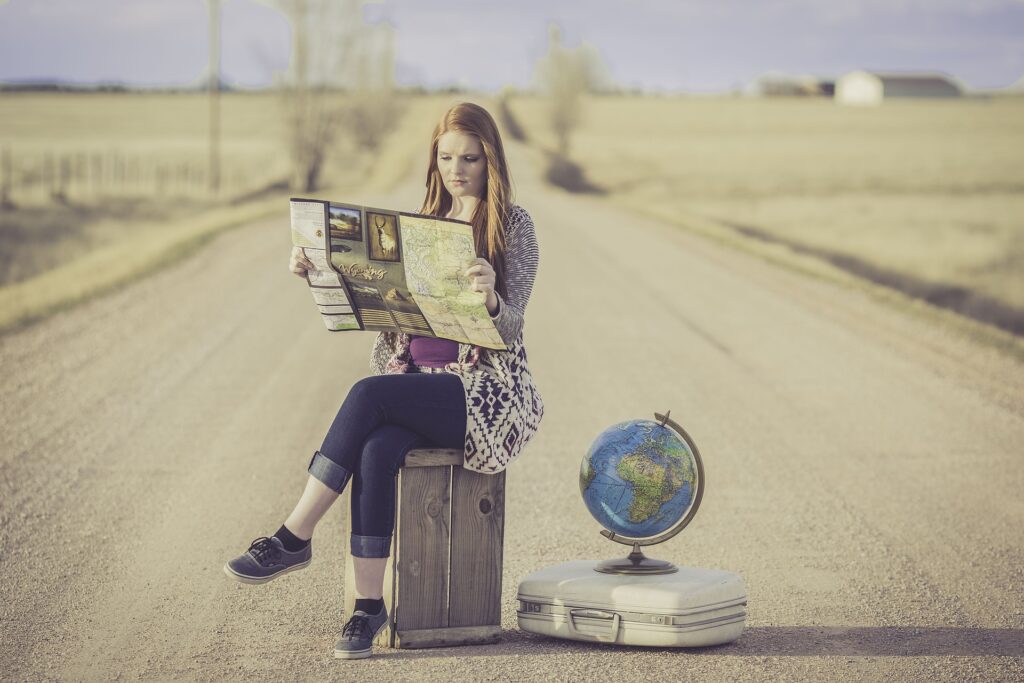 woman planning her road trip